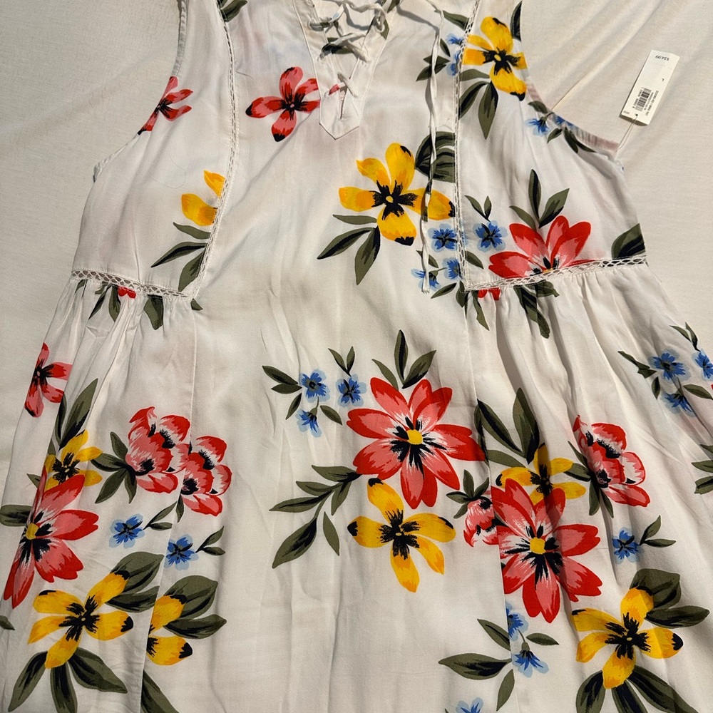 Old Navy Yellow Red Pleated Sundress